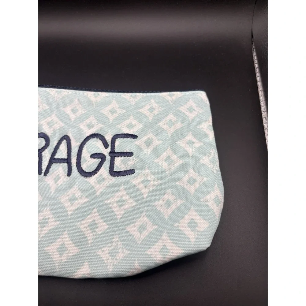 Thirty One RAGE Light Blue Pouch Cosmetic Makeup Bag Organizing Travel Bag NEW